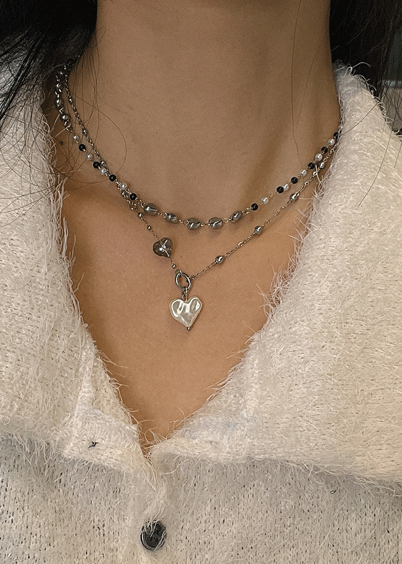 heart ball necklace (6c)