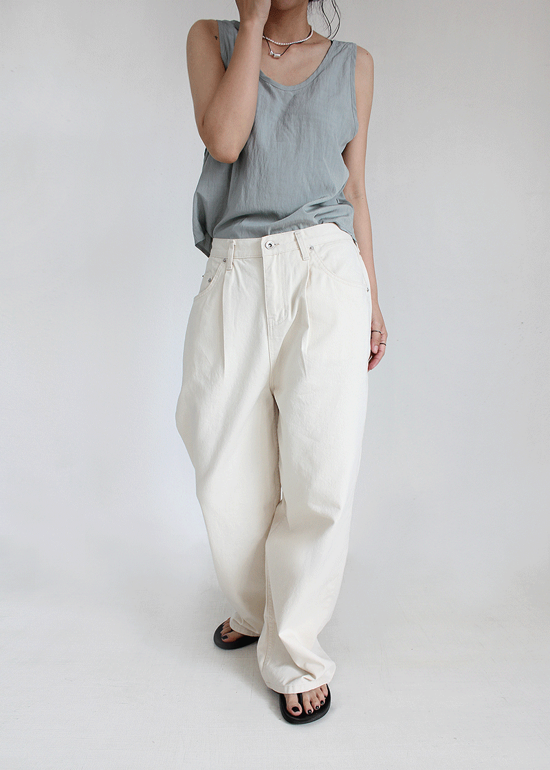 fold cotton relaxed pants (2c)