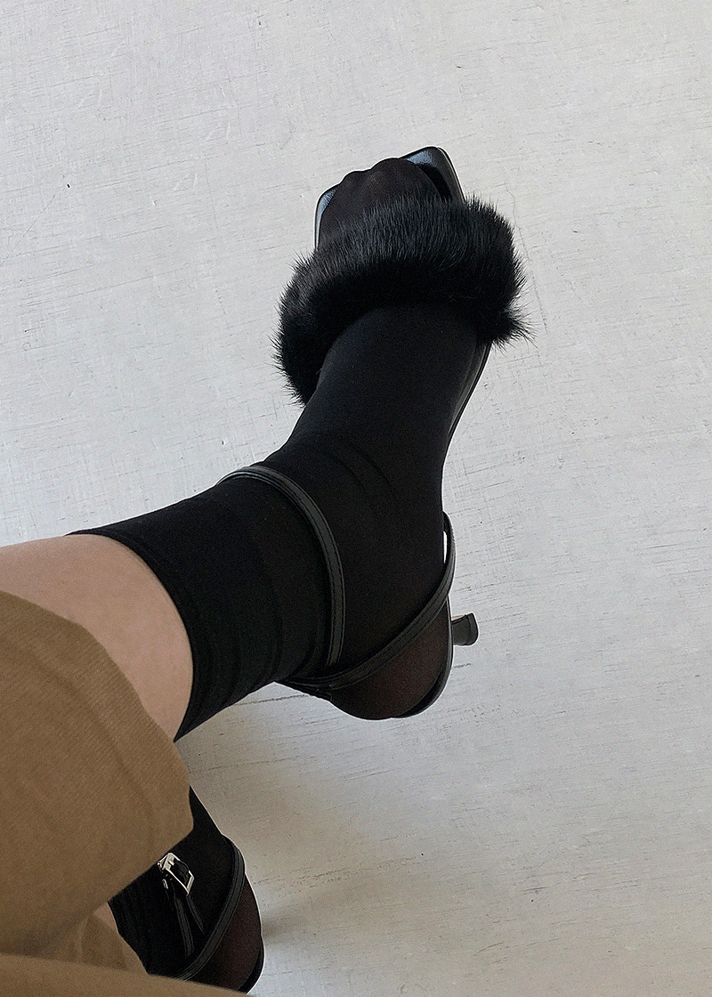 real mink middle heel sandal (3c)